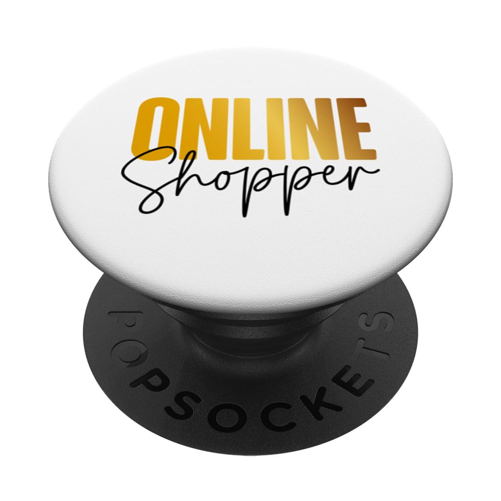 Online Shopping Cart Mall Shopper Shop E-commerce Shopaholic PopSockets Swappable PopGrip, Black