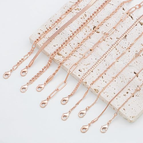 XIANNVXI Gold Bracelets Stack for Women Dainty Bracelets Thin Gold Bracelets Gold Chain Bracelet 10Pcs Paper Clip Bracelets Set Stackable Figaro Herringbone Paperclip Bracelet Pack for Womens3