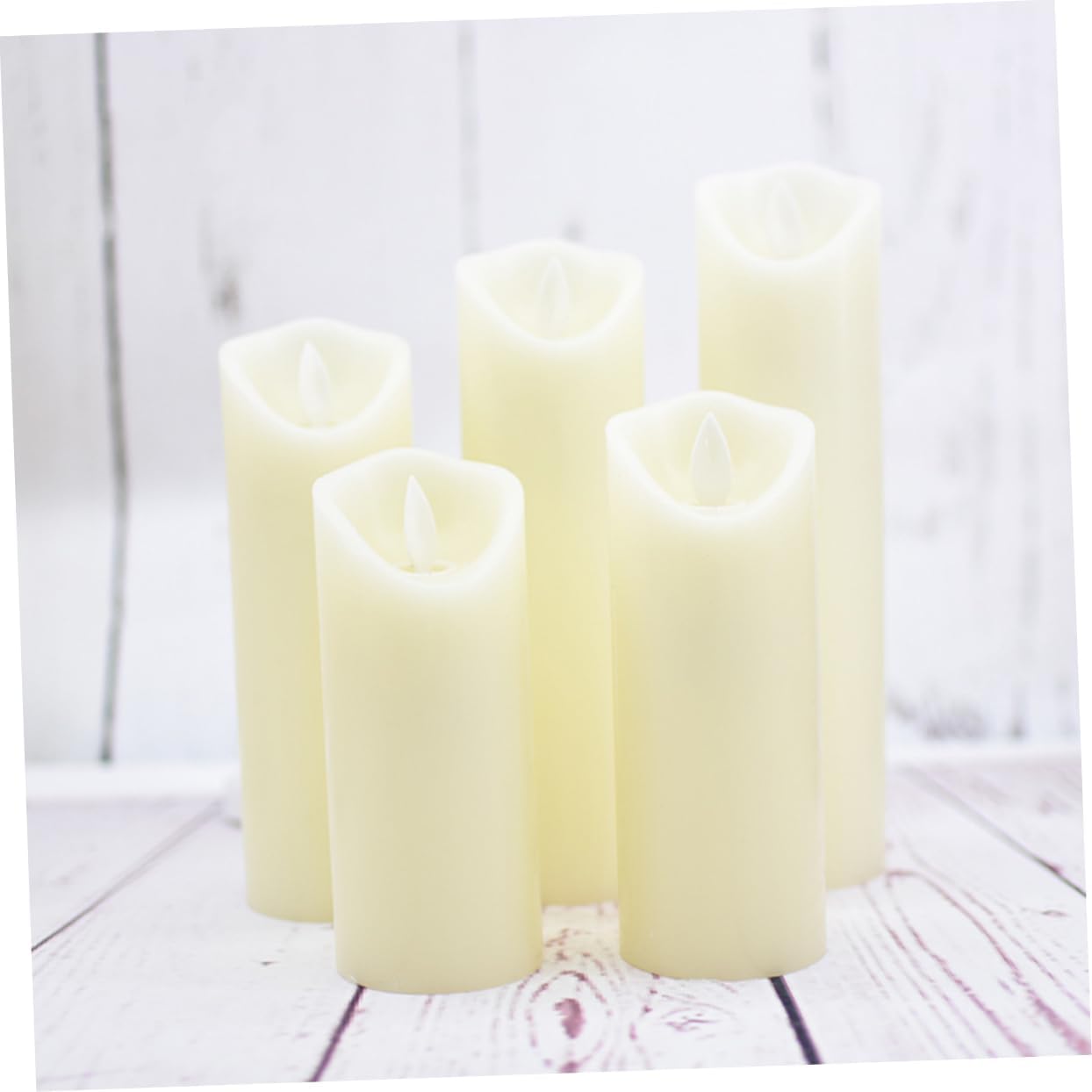 Tofficu 5pcs Flameless Electric Candles Set Decorative Lamps for Home Wedding Banquet Decorations