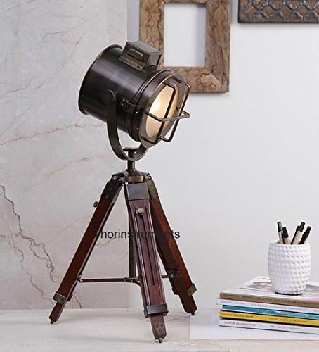 Sara International Thor Instruments.Co Designer Spot Light Marine Nautical Tafellamp Searchlight Met Statief Staand Brons photo 2