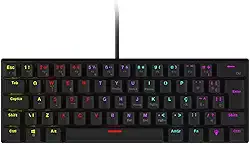 Teclado Mecânico 60% Vinik Anihi Black - Switch Red - Led Rainbow