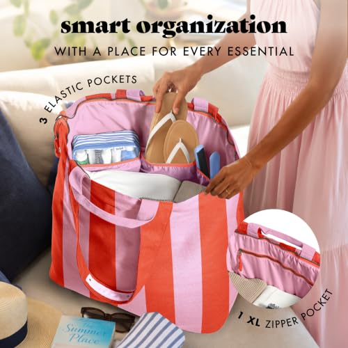 Image of Fit & Fresh All The Things XL Beach Bag for Women, Oversized Travel Tote