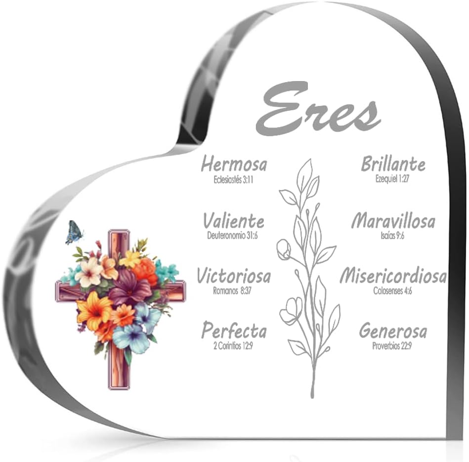 Spanish Christian Gifts for Women | Religious Inspirational Gifts with Bible Verse Prayers Gifts | Scripture Gifts for Valentines,Birthday Gifts (Acrylic)