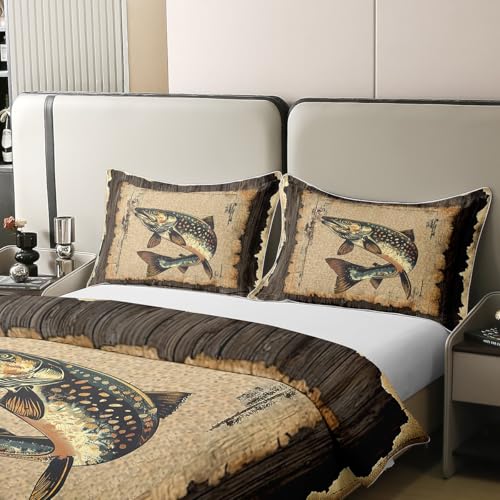 Housse de couette 135x200 motif brochet parure lit microfibre - 5