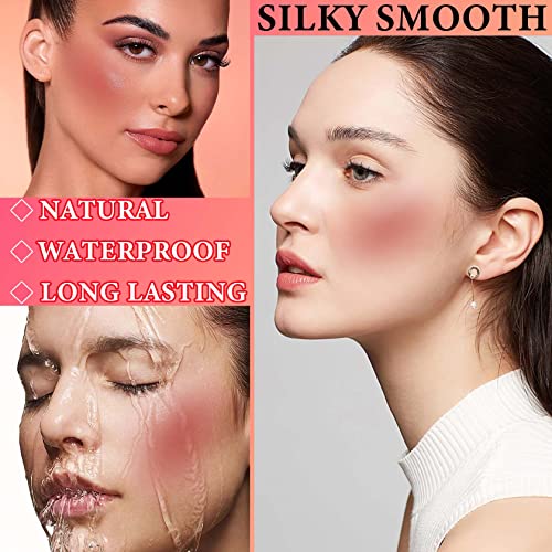 Wenjlyj Matte Soft Liquid Blush,Waterproof Long Lasting Moisturizing Velvet Liquid Blush For Cheeks Natural Pigmented Dewy Cheek Tint Blendable Cream Face Blushes Makeup（#04） #TOP4