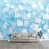 HKV148EYUI 3D Wallpaper Ice Cubes for Self Adhesive Bedroom Living Room Dormitory Decor Wall Mural Stick and Peel Background Wall Ceiling Wardrobe Sticker