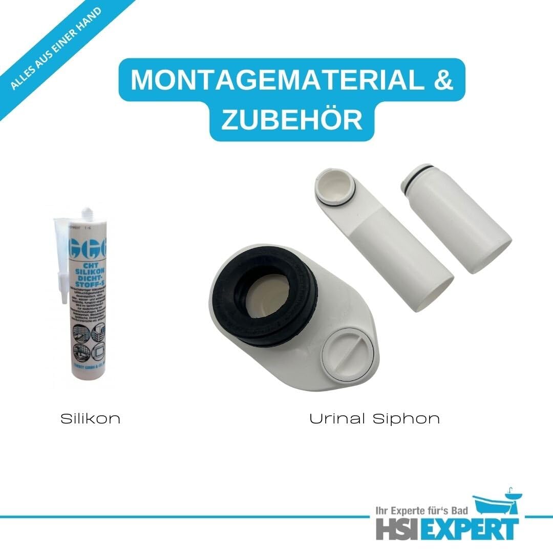 Geberit Duofix Basic Urinal Element + Urinal + Drückerplatte Samba Komplett-Set Mit Deckel