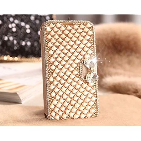 Amazon Co Jp Iphone 12 Miniケース アイフォン12 ミニ ケース Apple 5 4インチ スマホケース 保護カバー 手帳型 カード収納あり 横開き キラキラ デコ ストーン ゴージャス かわいいリボン ゴールド 家電 カメラ