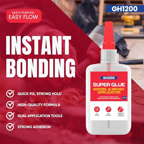 Gh1200 20G WITH BRUSH & NOZZLE 2-In-1) Super Glue With Brush Applicator & Nozzle thumb #7