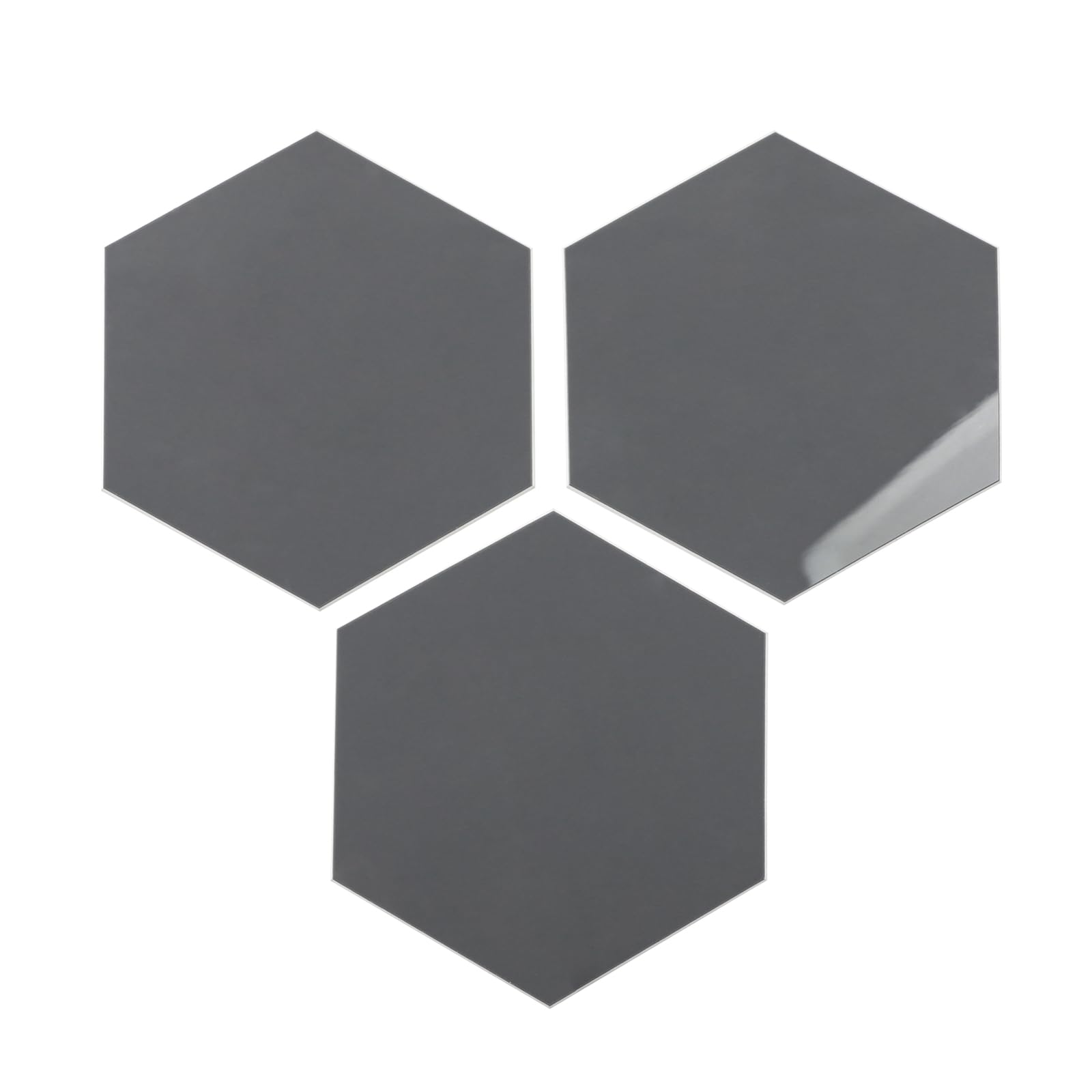 Miscasa Large Hexagon Peel and Stick Tile, Glossy Gray Ceramic Look Backsplash for Kitchen, Bathroom, Fireplace, RV, Accent Wall Easy to Install, 32-