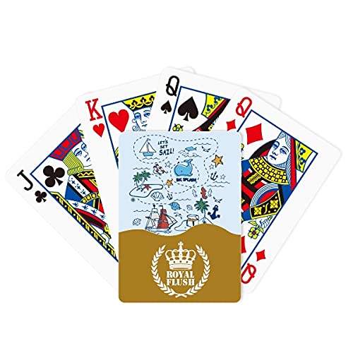 Sail Splash Travel Art Deco Fashion Royal Flush Poker Spielkartenspiel