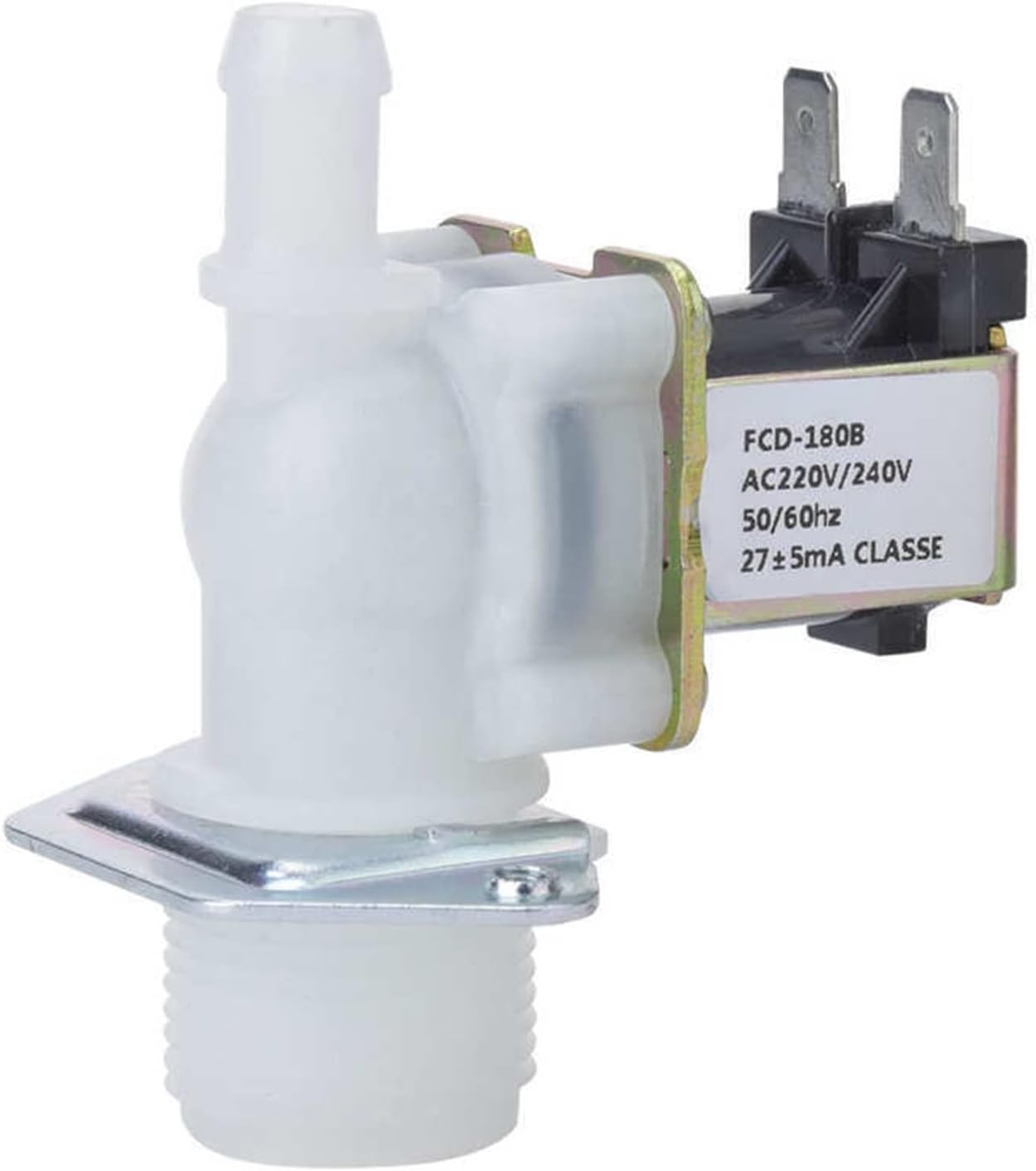 220V 3/4in Solenoid Water Valve Inlet 1-Way Guide Plastic Connector for Home Using