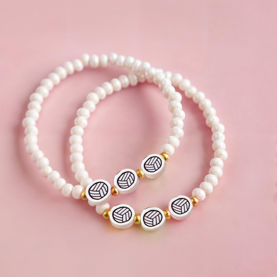 100 Pieces Volleyball Beads 9mm/0.35'' Sport Ball Soft Spacer Charms Handmade Polymer Clay for DIY Necklace, Bracelet, Jewelry, Earring, Hair Clip Crafts Making Supplies Decoration Accessories image 5