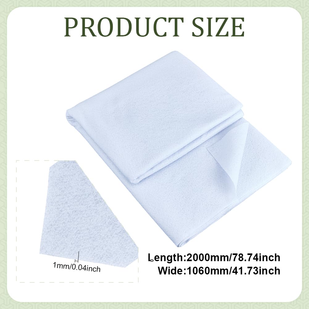 BENECREAT White Iron-On Non-Woven Fusible Interfacing, 78.74x71.73 Inch Non-Woven Interfacing, Single-Sided Interfacing for Sewing DIY Crafts Supplies