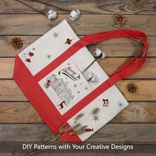 Image of 19x15 Inch Large Canvas Tote Bag | 100% Organic Reusable 330 GSM Cotton Handbag With Zipper Closure and Front Pocket for Shopping, Daily Use, Travel, Grocery, Gifting, Office and Storage
