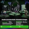 WESEARY WG1 Casque Gaming sans Fil, 2,4 GHz Casque Bluetooth sans Fil avec Micro pour PS5, PS4, PC, Switch, Mac, Mobile, Casque Gaming Pliable avec Son Stéréo et Éclairage LED, Batterie de 50h