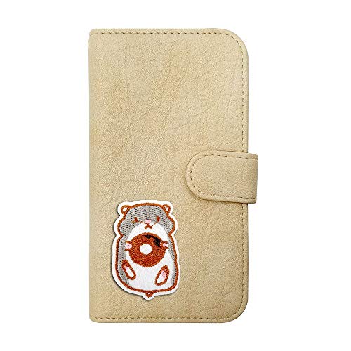 【moimoikka】 iPhone17 Pro Max アイフォン17プロマックス 対応 手帳型 スマホ ケース (オフホワイト) ハムスター 動物 キャラクター かわいい はむすたー アニマル ビンテージ調 合皮PUレザー アンティーク 手帳型ケース