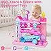 Musical Toddler Toys for 1 2 3 Years Old, Educational Baby Toys 12-18 Months with Bilingual Toddler Learning, Interactive Toys for 1 Year Old Girl, Christmas Birthday Gift for 1 Year Old Girl (Purple)