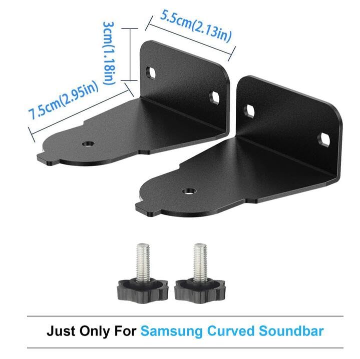 Coyktonty Metal Wall Mount Bracket for Samsung Curved Soundbar AH61-03943A Speaker,Wall-Mounted Sturdy Metal Mount ?1 Pair?