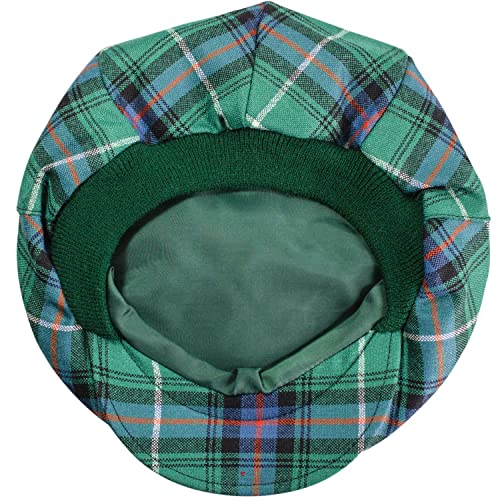 Casquette plate mixte vert bouteille style écossais authentique