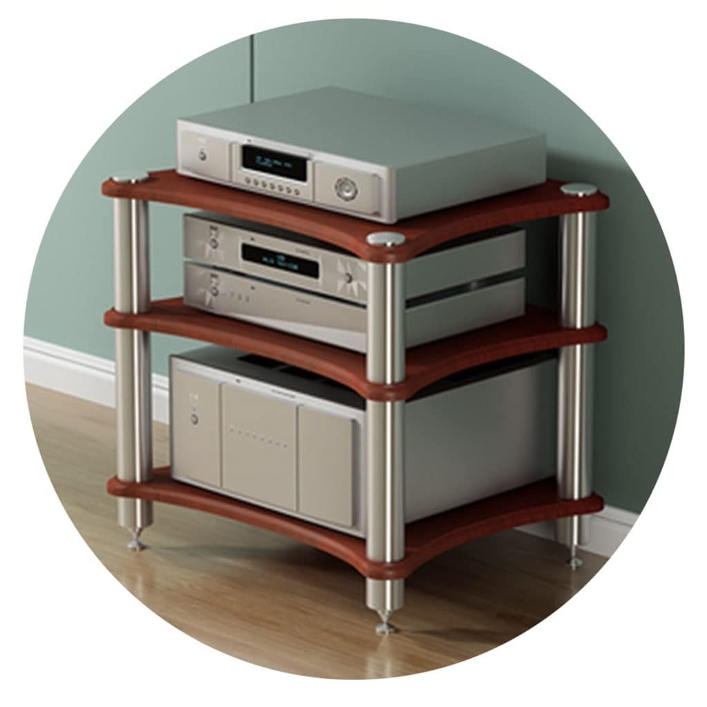 Mollyyou Brown-A Hifi Rack Av Shelf 1/2/3/4-Tiers Tv Stand Tv Cabinet Hifi Amplifier Cabinet Equipment Cabinet Speaker Rack Amplifier Rack (Color : Size : 60 * 48 * 62Cm(3Tier))