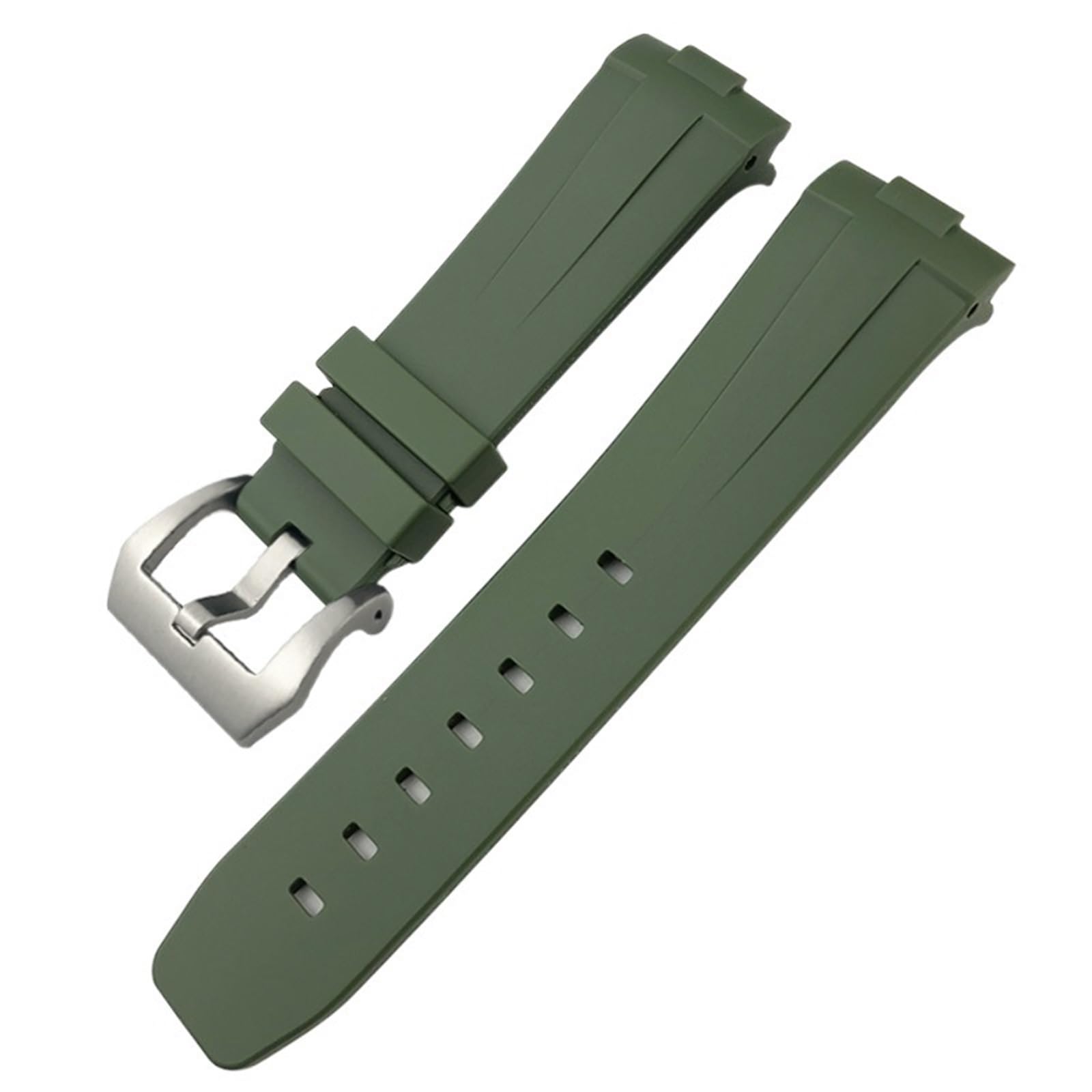 Cinturino in gomma naturale con estremità curva da 24 mm per Panerai LUMINOR SUBMERSIBLE PAM cinturino per orologio impermeabile in silicone fibbia a farfalla