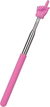 Retractable Teacher Pointer for Classroom Kids Reading, Dumero Extendable Finger Pointer Stick, School Collapsible Telescoping Long Hand Pointing Stick, Classroom Must Have Supplies Essentials, Pink