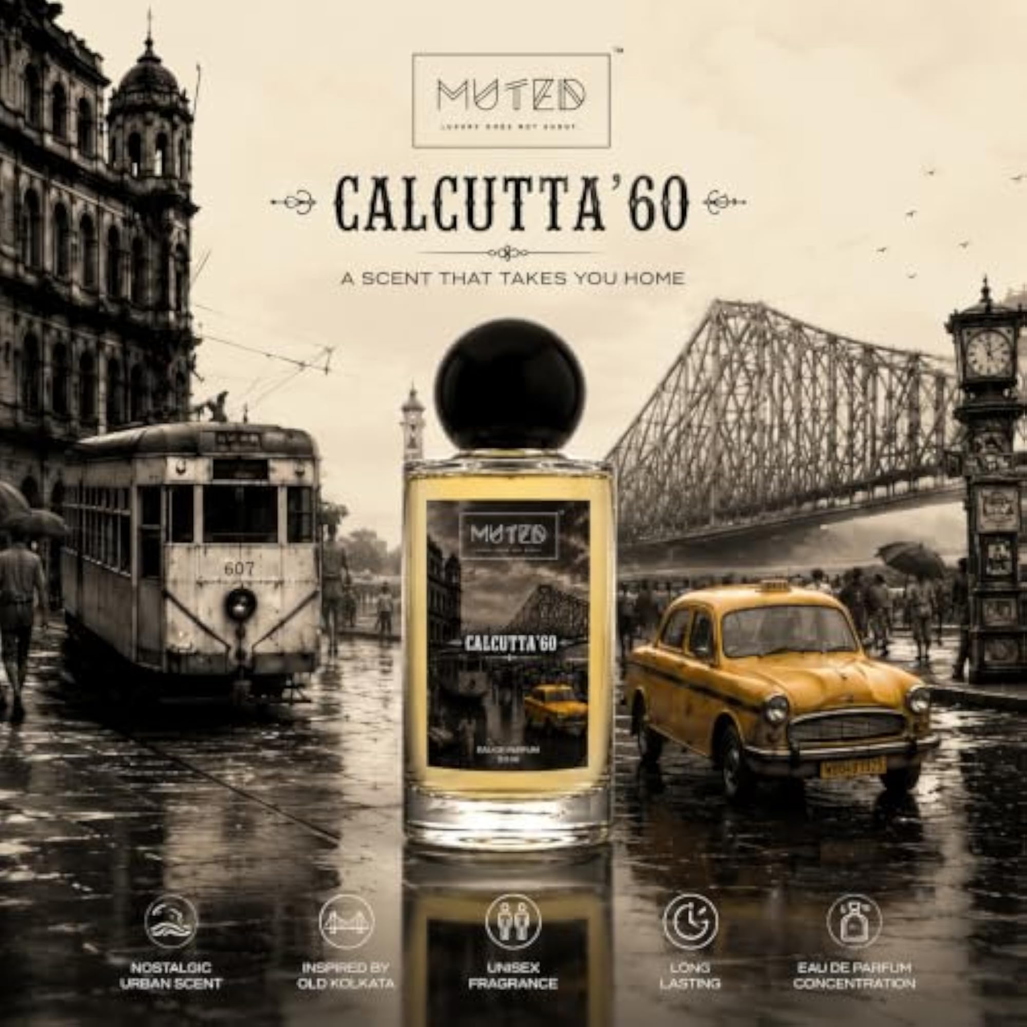 Calcutta 60 Eau De Parfum Unisex, Spicy Amber, 50ml Pack of 2