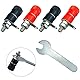 QitinDasen 40Pcs Premium 4mm Bananenstecker Bananenbuchse Steckverbinder Set, mit 20Pcs Vernickelt Bananenstecker und 20Pcs Binding Post Terminal, für Audio Lautsprecher, Verstärker (Rot, Schwarz)