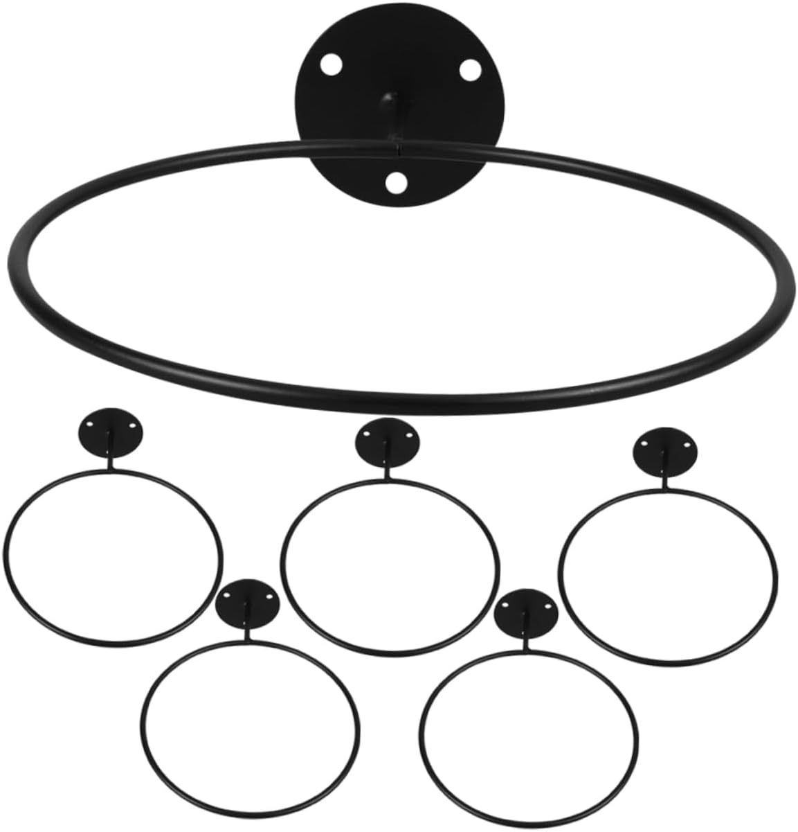 Cabilock 6Pcs Wall Mounted Sports Ball Holder Metal Organizer for Basketball Soccer Volleyball Space Saving Display Rack for Home Gym Rooms