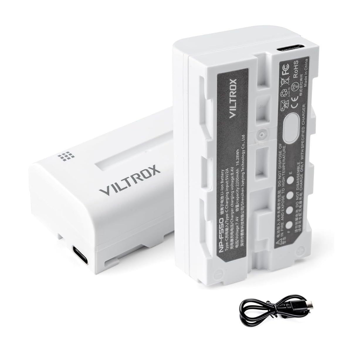 Amazon | Viltrox NP-F550 交換バッテリー NP-Fシリーズ USB充電式二個
