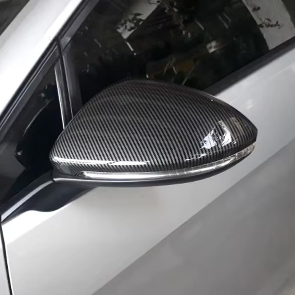 1 paio di coperture per specchietto retrovisore per VW Golf 7 MK7 MK7.5 GTI R GTE GTD 13 – 20 coprispecchietti retrovisori (fibra di carbonio)