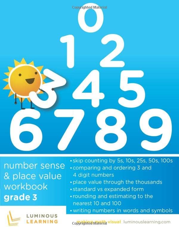Number Sense and Place Value Workbook - Grade 3: Making Math Visual