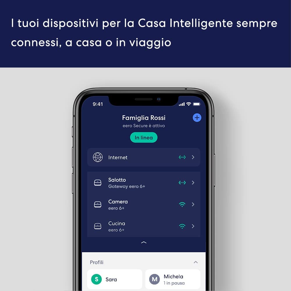 Router wi-fi mesh Amazon eero 6+ | Ethernet 1,0 Gbps | Fino a 280 m² | Connessione di oltre 75 dispositivi | Confezione da 2 | Modello 2022