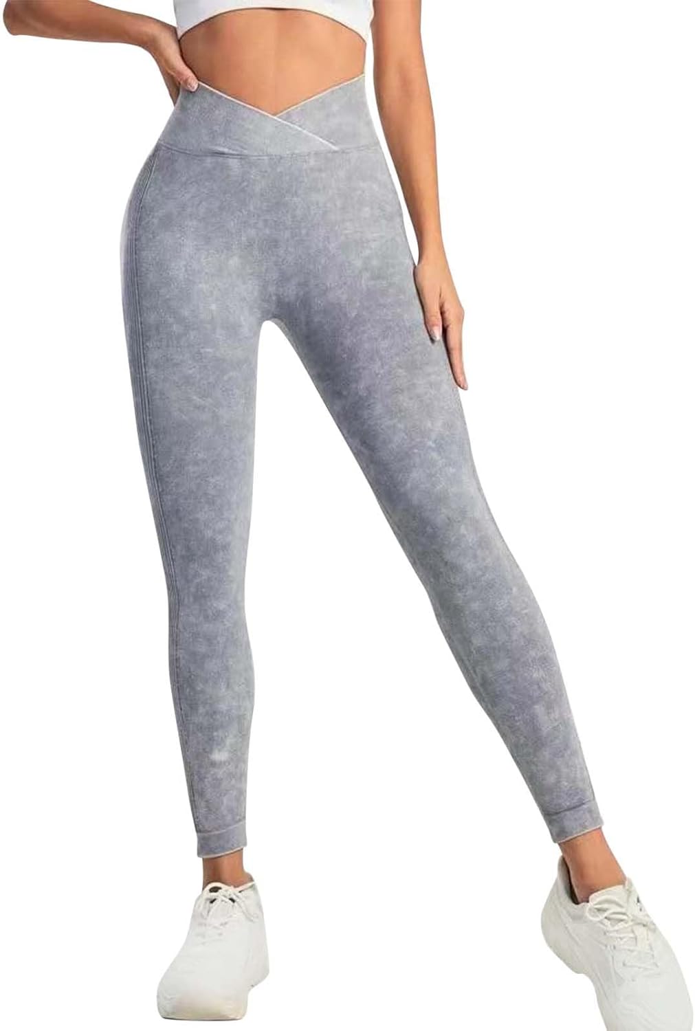 Tie Dye Seamless High Waisted Tummy Control Leggings for Women Stretchy Yoga Pants Workout Black Reg & Plus Size