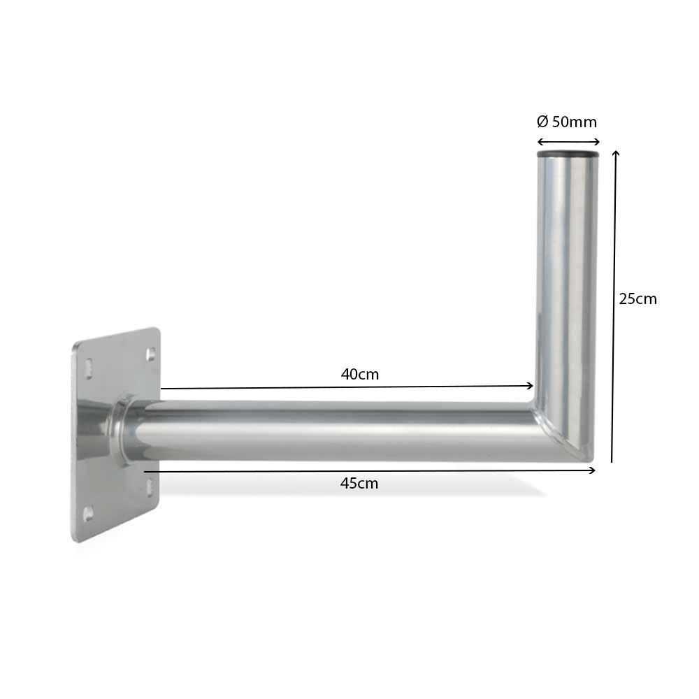 PremiumX Satelliten-Komplettanlage 80cm Satellitenschüssel Ziegelrot Quad LNB Kabel 50m Wandhalter 45cm, SAT bis 4 Teilnehmer