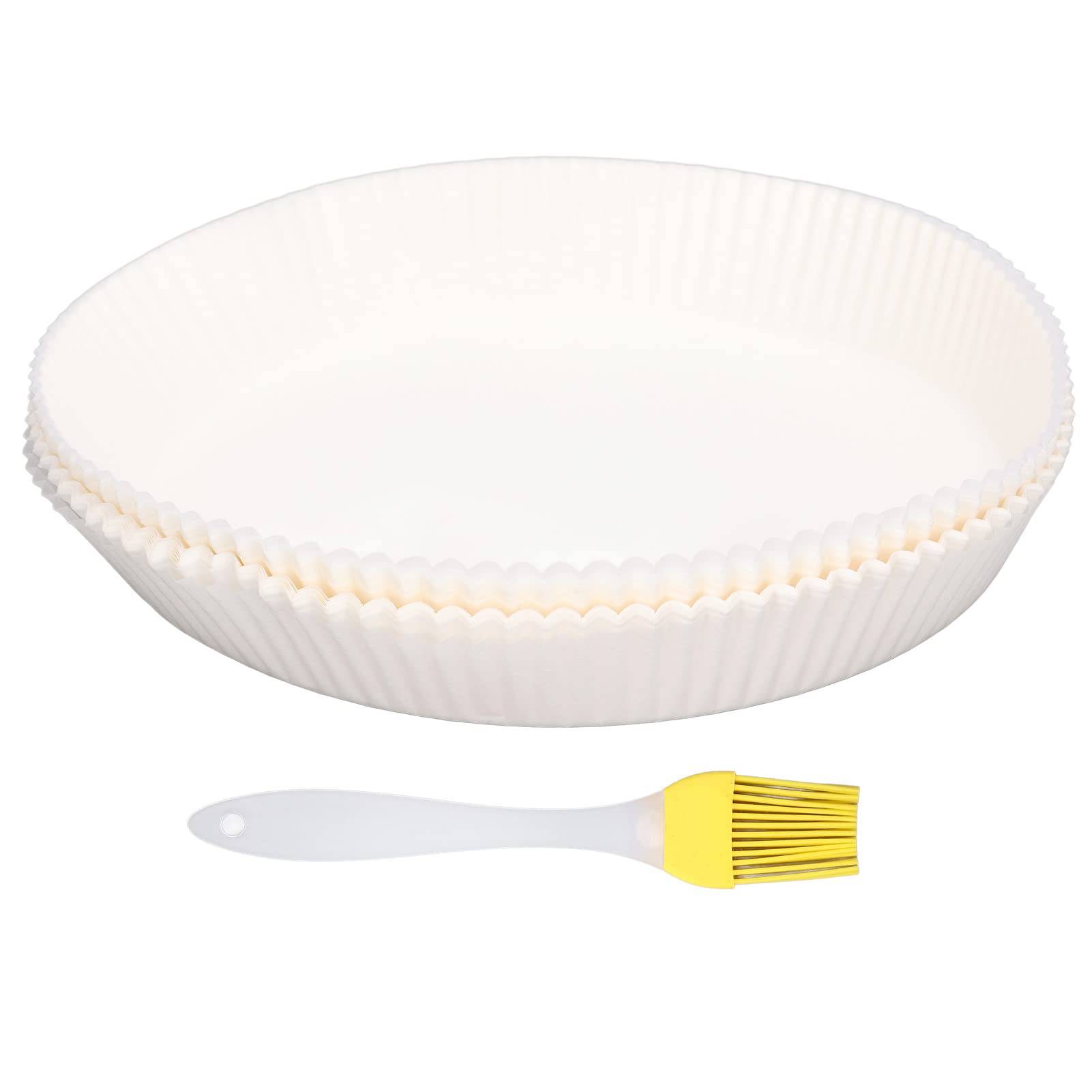 Jeanoko 100PCS 7.9in Disposable Round Fryer Paper Liners,Fryer Blotting Paper for Home Kitchen Cooking Baking Barbecue Camping,Party Cooking Supplies, Grill Steaming Liners