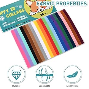  GAMUDA-20-Newborn-Puppy-Collars--Super-Soft-Double-Velvet-Whelping-Puppy-Collars-Adjustable-Litter-Collars-for-Puppies--Assorted-Colors-Identification-Collars-20-PCS-6-chart