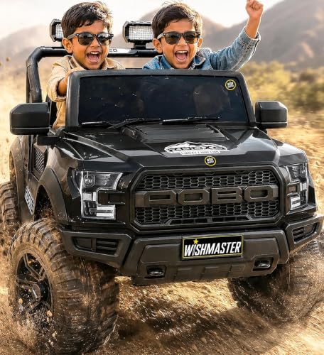 Wish Master 4x4 Off-Road Electric Ride-On Jeep for Kids | 12V Battery, Remote & Manual Drive | Big Size Jeep with Music, Lights & Safety Belt
