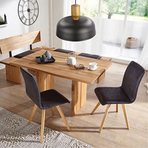Image of Darkaway Industrial Pendant Light Fixtures Ceiling Hanging with Hammered Metal Shade, Black Pendant Light for Kitchen Island Lighting Hanging Lamp Adjustable Height, Medium 2 Pack
