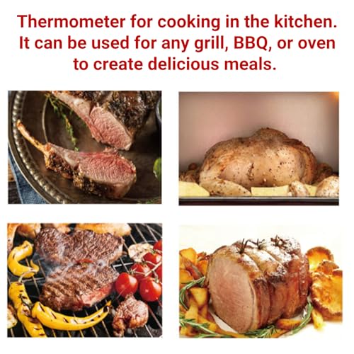 Bratenthermometer BBQ für Grill, Räucherofen, Pizza - Temperaturanzeige 120 ℃ für Kochen, Fleisch, Smoker Oven - Edelstahl Küche Lebensmittel Thermometer