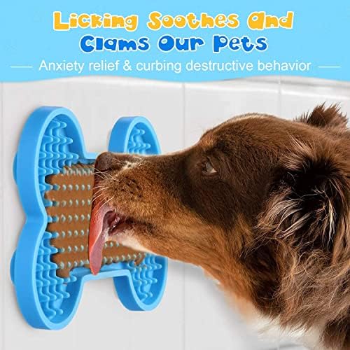 Zacro Petbank Lick Mats for Dogs - 2 Pack Lick Pad for Dogs Pet, Dog Washing Distraction Device, Anxiety Reducer Slow Feeder for Pet Food, Yogurt, Peanut Butter, Dog Bathing, Grooming and Training