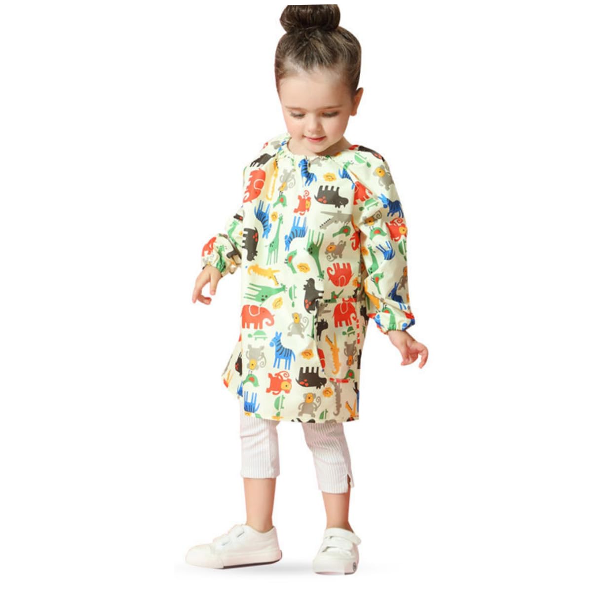 Delantal para Bata de Pintura de Manga Larga Amarilla M Ropa de Protección Transpirable y Fácil de Limpiar para Manualidades y Arte Infantil