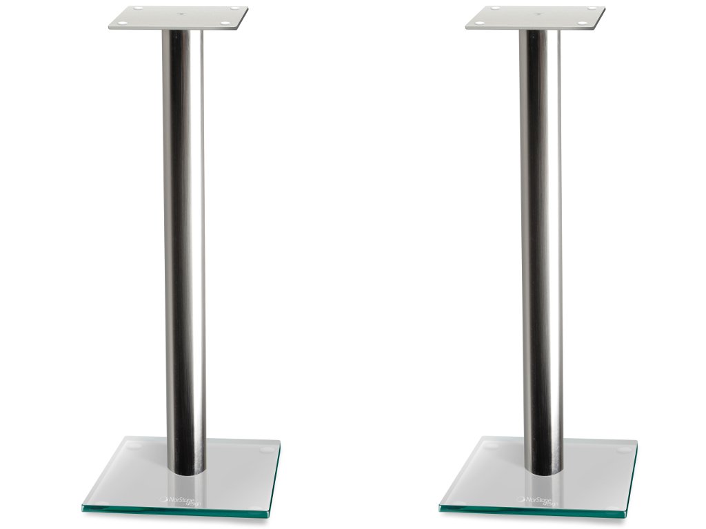 NorStone Epur Stand Pied d'enceinte bibliothèque Hauteur 60 cm Finition Argent Satiné