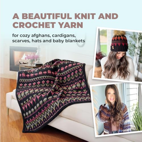 Image of Mary Maxim Prism Yarn, Acrylic Multicolor DK Yarn, 290 Yards, Lakeside | Ombre Yarn, 3 Weight, Machine Wash, For Knitting and Crochet, Create Baby Items, Blankets, Afghans, Clothing Variegated Yarn