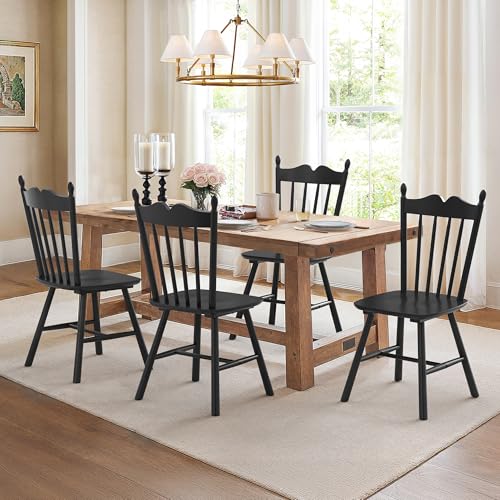 LUE BONA Black Dining Chairs Set of 4