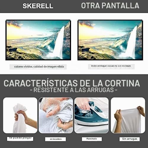 Pantalla de película de proyección portátil de 80" 16:9 interior exterior con bolso 3