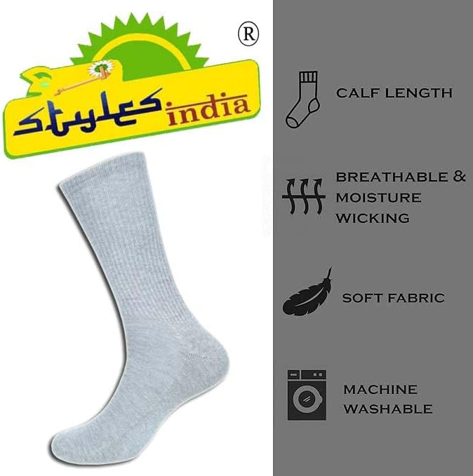 Crew Socks for Women|Cotton Blend Crew Full Length Lightweight Casual Wear Business Regular Socks|Pack of 3 - Image 4