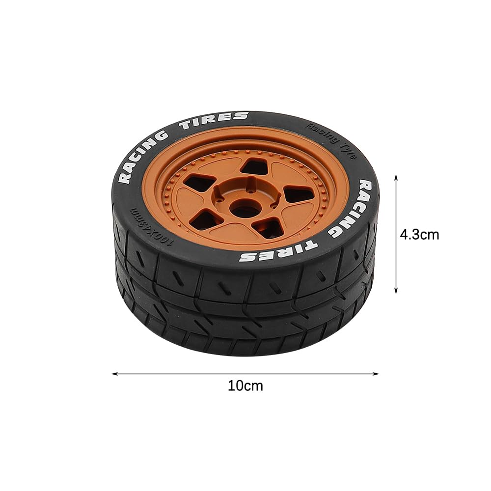 Lot De 4 Pneus De Drift Alnicov – 100 Mm, Adaptés Aux Voitures RC échelle 1/8 Et 1/7, Avec Moyeux Hexagonaux
