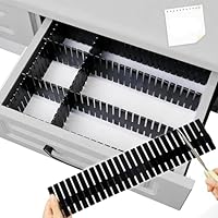 16 Stück Schubladenteiler, Schubladeneinteiler, Schubladentrenner Verstellbare Schubladen Organisers Trennwände, Schubladeneinsatz für Unterwäsche, Socken, Kosmetik, Schlafzimmer, Büro,DIY (Schwarz)